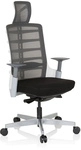 SKARIF - High End B&uuml;rostuhl Wei&szlig; / Grau / Schwarz