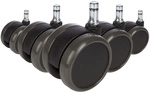 5x ROLO 10mm/65mm | Hartb&ouml;den - Stuhlrollen Schwarz