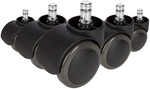 5x ROLO 10mm/50mm | Hartb&ouml;den - Stuhlrollen Schwarz
