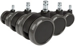 5x ROLO 11mm/65mm | Hartb&ouml;den - Stuhlrollen Schwarz