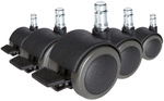 5x ROLO STOP 10mm/50mm | Hartb&ouml;den - Stuhlrollen Schwarz