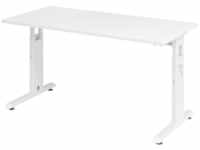 MEGA 614 W | Schreibtisch - höhenverstellbar Weiß/Weiß 140 x 67