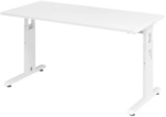 MEGA 614 W | Schreibtisch - h&ouml;henverstellbar Wei&szlig;/Wei&szlig; 140 x 67