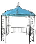 Pergola Cabrera, Rundpavillon Garten Pavillon, stabiles Stahl-Gestell &Oslash; 3m ~ t&uuml;rkis