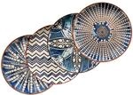 M&auml;ser Platzteller-Set, Steinzeug Iberico Blue Blau / Wei&szlig;