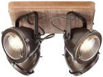 BRILLIANT Lampe Carmen Wood Spotplatte 4flg burned steel/holz 4x PAR51, GU10, 5W,