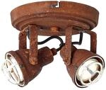 BRILLIANT Lampe Bente Spotrondell 2flg rostfarbend 2x PAR51, GU10, 4W, geeignet f&uuml;r