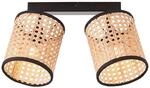 BRILLIANT Lampe, Wiley Spotbalken 2flg holz hell/schwarz, 2x D45, E14, 60W, K&ouml;pfe