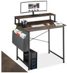 tectake&reg; Schreibtisch, Industrial Style, mit Monitorst&auml;nder und