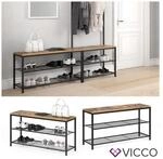 VICCO Schuhbank FYRK Schuhregal 100cm Schuhschrank Sitzfl&auml;che Sitzbank 2 Ablagen