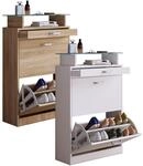 VCM Holz Schuhschrank Ma&szlig;e: H. 91 x B. 59 x T. 22 cm 2 Klappen schmale