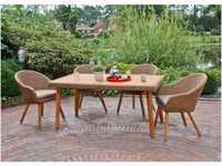 Garden Pleasure 5tlg Lounge Set Garten Sitzgruppe Sofa Sessel Tisch Rattan Optik