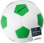 HMF 4790-01 Spardose Fu&szlig;ball Lederoptik 15 cm Durchmesser, Gr&uuml;n Wei&szlig;