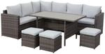 9-Sitzer Lounge Set Polyrattan mit Sofa Tisch Polster -versch. Ausf&uuml;hrungen
