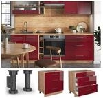 Vicco Schubladenunterschrank K&uuml;chenschrank K&uuml;chenm&ouml;bel Fame-Line Eiche Bordeaux