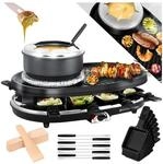 KESSER&reg; 3in1 Raclette-Grill mit Naturgrillstein, Grillplatte und Fondue, Tischgrill