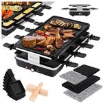 KESSER&reg; Raclette-Grill mit Naturgrillstein, Grillplatte Tischgrill f&uuml;r 8...