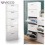 Vicco Schuhschrank Gizmo Schuhkipper Schuhregal Regal 5 F&auml;cher Wei&szlig;
