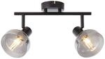 BRILLIANT Lampe Reflekt Spotrohr 2flg schwarzmatt/rauchglas 2x D45, E14, 18W,
