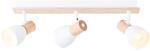 Brilliant Daintree Spotbalken 3flg wei&szlig;/natur, Metall/Holz, 3x D45, E14, 28 W