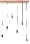 BRILLIANT Lampe, Rustik Pendelleuchte 6flg schwarz/holzfarbend, 6x A60, E27, 40W,