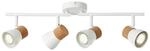 BRILLIANT Lampe Moka Spotrohr 4flg wei&szlig; matt/braun 4x PAR51, GU10, 10W, geeignet