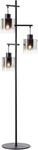 Brilliant Lampe Simonis Standleuchte 3flg schwarz/rauchglas Aluminium/Metall schwarz