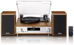 Lenco HiFi-Stereoanlage mit Plattenspieler, DAB+/FM-Radio und Bluetooth&reg; Wood
