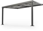 Juskys Terrassendach Jakarta 4x3 m - Schiebedach, Alu mit Doppelstegplatten,
