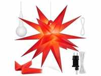 KESSER® Leuchtstern 3D, LED Weihnachtsstern mit Timer für innen und außen,