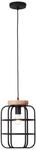 BRILLIANT Lampe , Gwen Pendelleuchte 1flg antik holz/schwarz korund , Metall/Holz ,