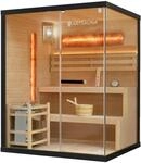 Artsauna Saunakabine Vantaa 150 mit Salzstein - Indoor Sauna f&uuml;r 3 Personen, 4,5 kW