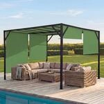 Pergola Beja, Garten Pavillon Terrassen&uuml;berdachung, stabiles 6cm-Stahl-Gestell +