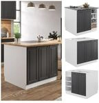 Vicco K&uuml;cheninsel K&uuml;chenblock Einbauk&uuml;che Fame-Line Landhaus Wei&szlig; 90 cm K&uuml;chen