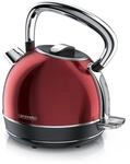 Arendo Wasserkocher mit Temperatureinstellung, 1,7 l, 2200 W, Edelstahl Retro Style