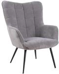 byLIVING Sessel UTA, Cordbezug grau, Gestell Metall schwarz
