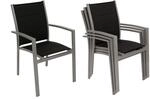 DEGAMO Stapelsessel RIVERA, Aluminium + Kunstgewebe gespoltert schwarz, 4 St&uuml;ck