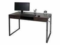 Schreibtisch MCW-A27, Bürotisch Computertisch, 122x70cm 3D-Struktur ~ dunkelbraun