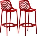 CLP Barhocker 2er Set Garten wetterfest Air, Gartenst&uuml;hle mit Lehne, Tresenst&uuml;hle