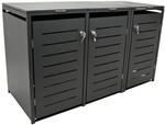 DEGAMO M&uuml;lltonnenbox 200x80x116cm f&uuml;r 3x Tonnen 120 und 240 Liter, Stahl anthrazit