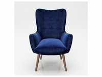 PLAYBOY - Sessel "BRIDGET" gepolsterter Lehnensessel, Samtstoff in Blau mit