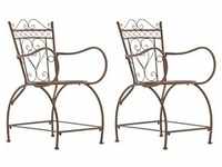 CLP 2er Set Stühle Sheela I Gartenstühle Aus Metall I Metallstuhl Mit Armlehnen Im