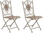 CLP 2er-Set Gartenstuhl Sibell im Landhausstil, aus Metall mit klappbarem...