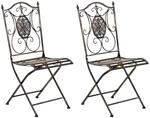 CLP 2er-Set Gartenstuhl Sibell im Landhausstil, aus Metall mit klappbarem Design,