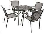 DEGAMO Garnitur CLASSIC 5-teilig, Streckmetall anthrazit (Tisch 70x70cm)