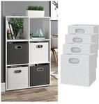 VICCO 4er Set Faltbox 30x30 cm wei&szlig; Faltkiste Aufbewahrungsbox Regalbox Box