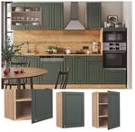 Vicco H&auml;ngeschrank K&uuml;chenschrank K&uuml;chenm&ouml;bel Fame-Line Eiche Gr&uuml;n-Gold Landhaus