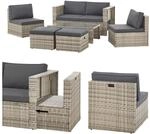 Juskys Polyrattan Gartenm&ouml;bel Set Salou - Outdoor Lounge f&uuml;r 6 Personen, wetterfest