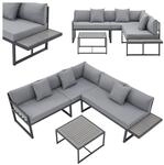 Juskys Gartenm&ouml;bel Lounge St. Tropez f&uuml;r 4 Personen - Set Tisch, Sofa & Kissen -