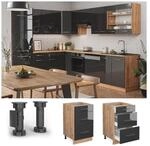 Vicco Schubunterschrank K&uuml;chenschrank K&uuml;chenm&ouml;bel Fame-Line Eiche Anthrazit modern